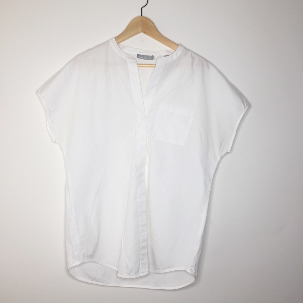 Vince white popover blouse with dolman sleeves